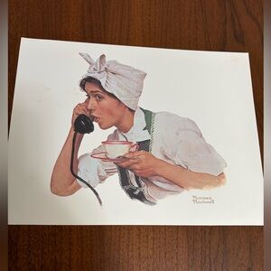 Norman Rockwell Art Prints with Red and White Highlights
